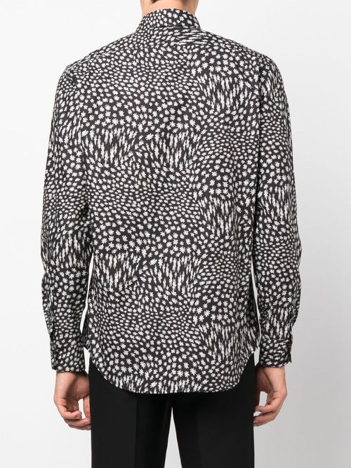Floral-print cotton-lyocell shirt - Black