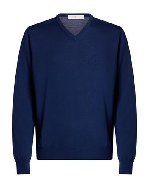 Man Sweater Blue Size 44 Merino Wool
