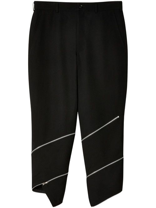 Zip wool cropped trousers