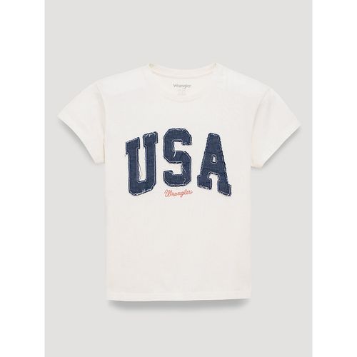 Denim USA Retro Regular Graphic Tee in Egret