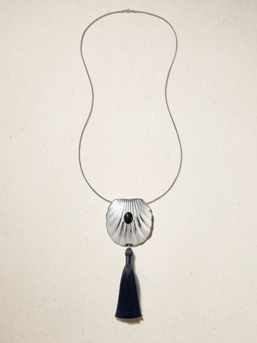 Petra Silver-tone Onyx Necklace - Black