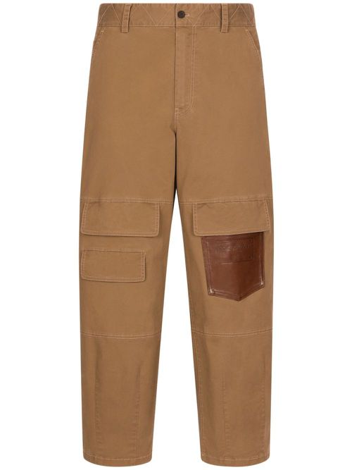 Cotton-blend cargo pants - Brown
