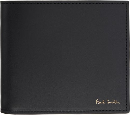 Black Leather 'Signature Stripe' Interior Billfold Wallet