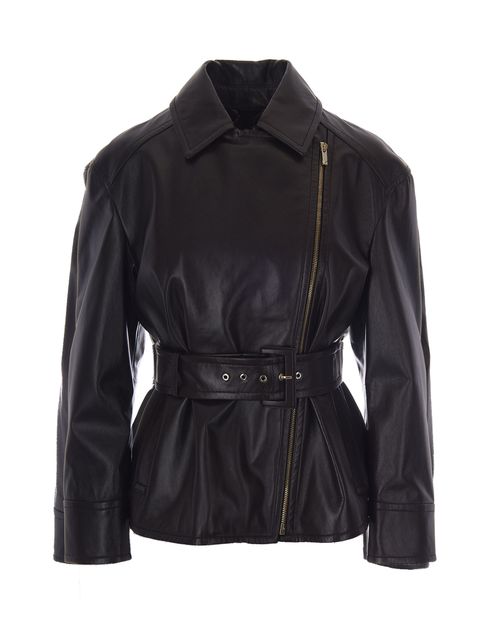 Lambskin Biker Jacket — Brown