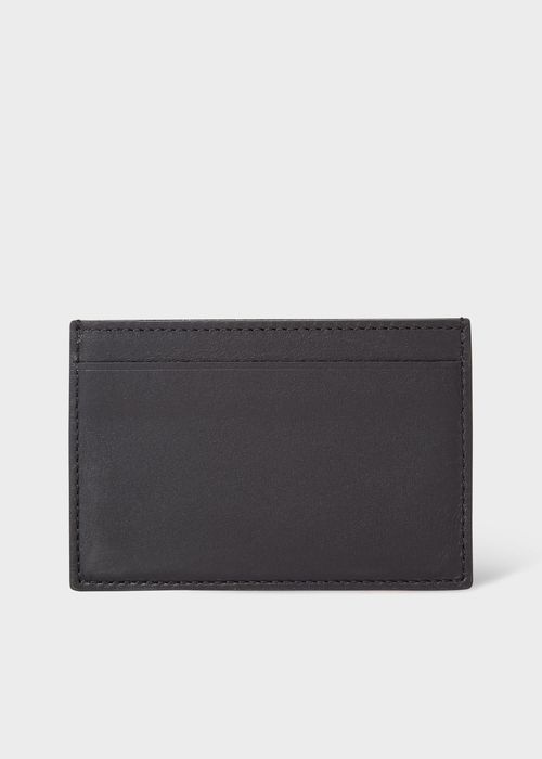 Black Leather Monogrammed Credit Card Holder