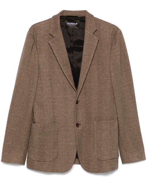 Herringbone-pattern blazer - Brown