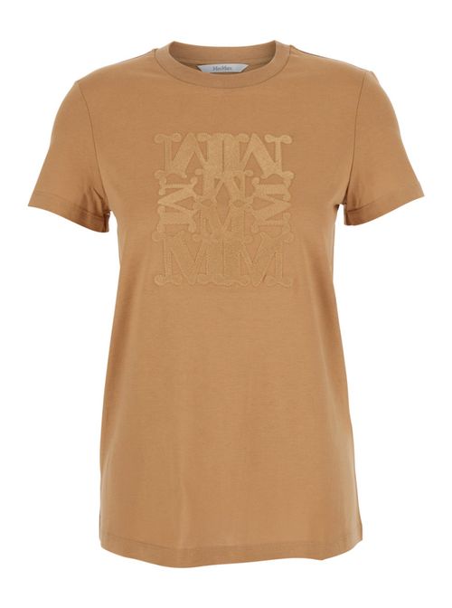 Beige Logo Crew Neck T-Shirt