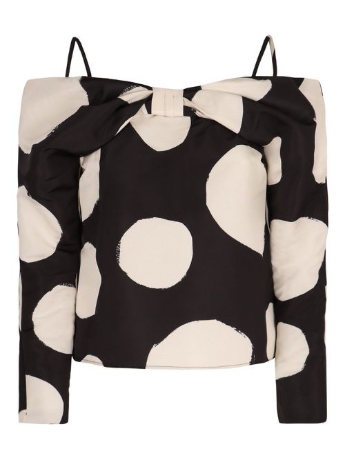 Off-shoulder blouse - Brown