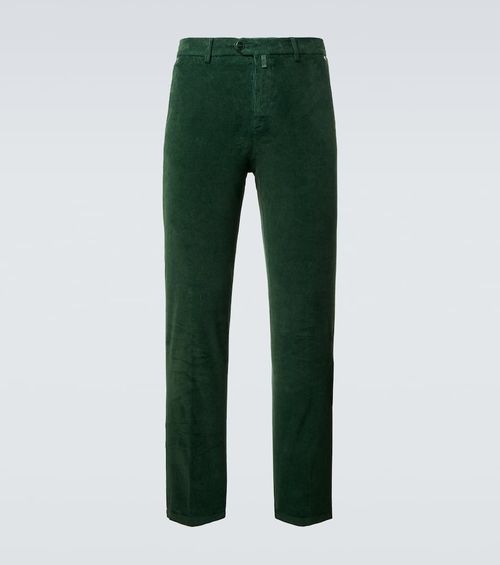 Cotton-blend corduroy slim pants