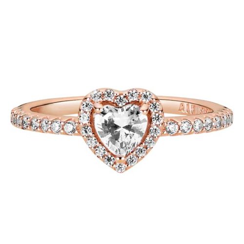 Timeless 14k Rose Gold-Plated Sparkling Heart Ring