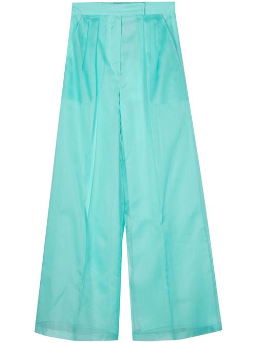 Wide-leg silk trousers - Blue