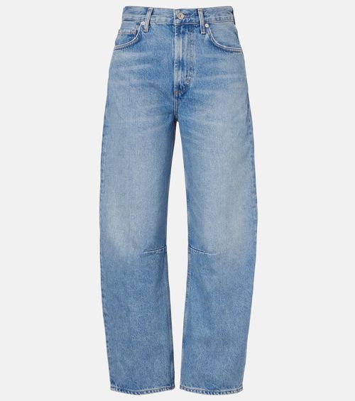 Miro high-rise cropped barrel-leg jeans