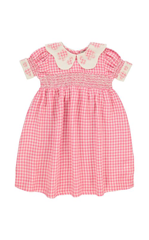Bella Kids' Gingham Cotton-Linen Dress - Moda Operandi