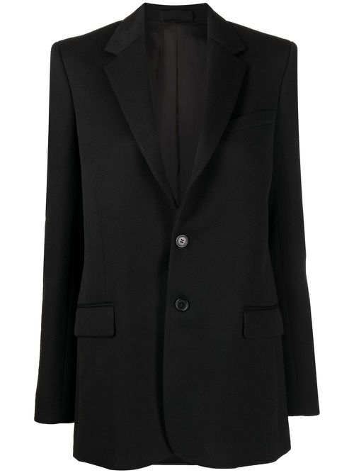 Virgin wool single breasted blazer - Black