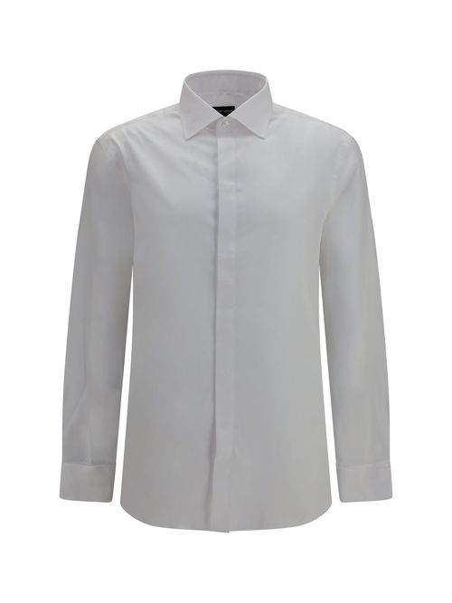 Soft Cotton French Collar Shirt — White