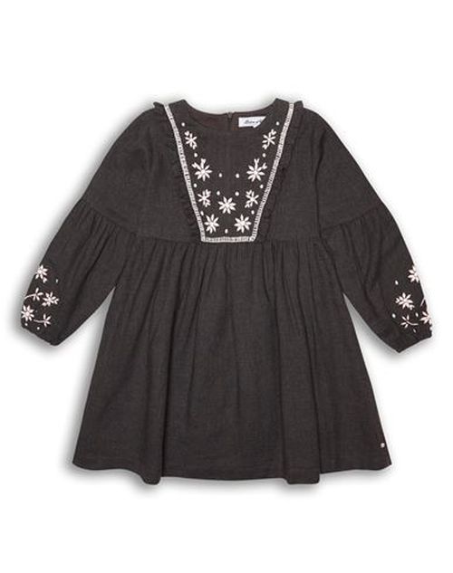 Kid Girl Kids' dress Charcoal Size 10 Cotton, Polyester