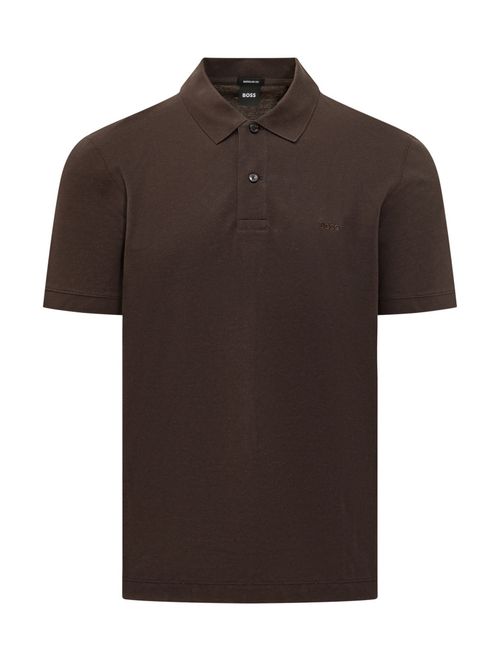 Brown Solid Shirt Collar T-Shirt