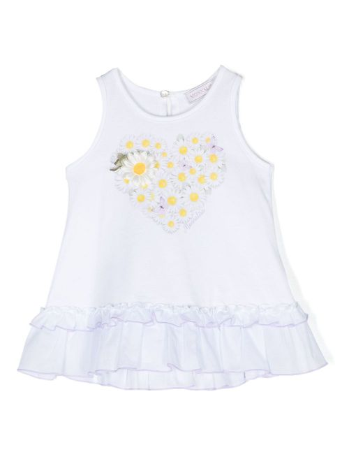 St. Margherit graphic-print ruffled top - White