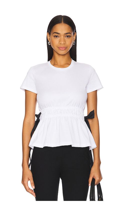 Marques ' Almeida Gathered Cap Sleeve T-shirt in White. -  XS also in