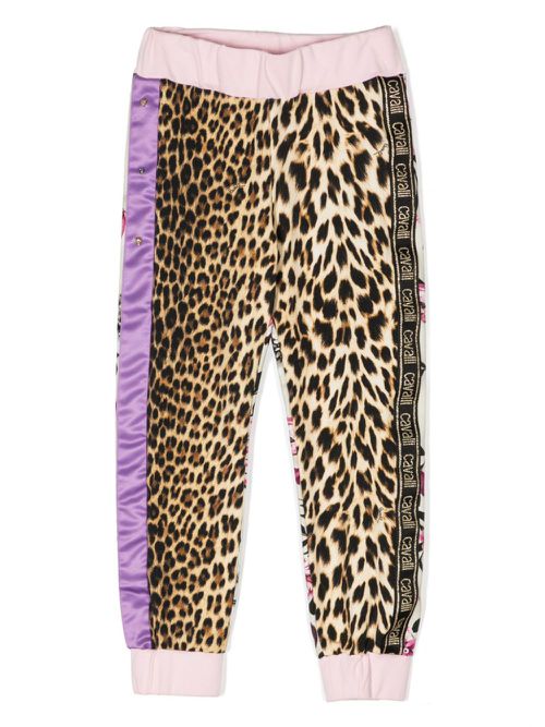 Mix-print track pants - Pink