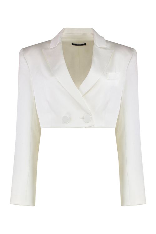 Parker Cropped Satin Crêpe Blazer
