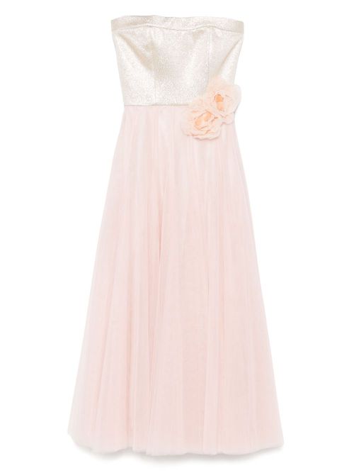 Parlor floral-appliqué gown - Pink