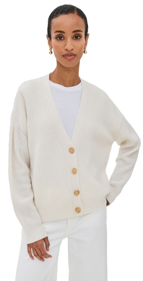 Cropped Cashmere Cocoon Cardigan Ivory