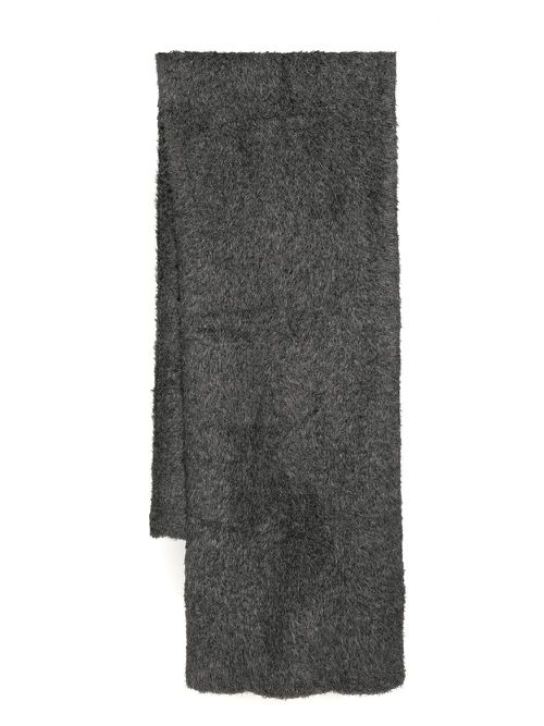 Wool Blend Sherpa scarf - Grey