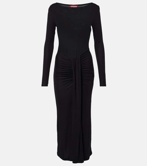Ruched jersey midi dress