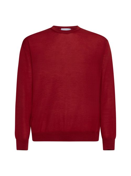 Virgin Wool Crewneck Sweater — Red