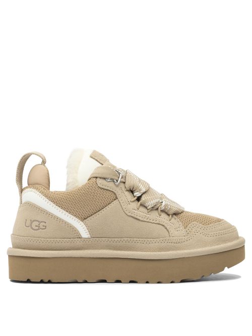 Ugg Beige Leather Textile Blend Sneaker