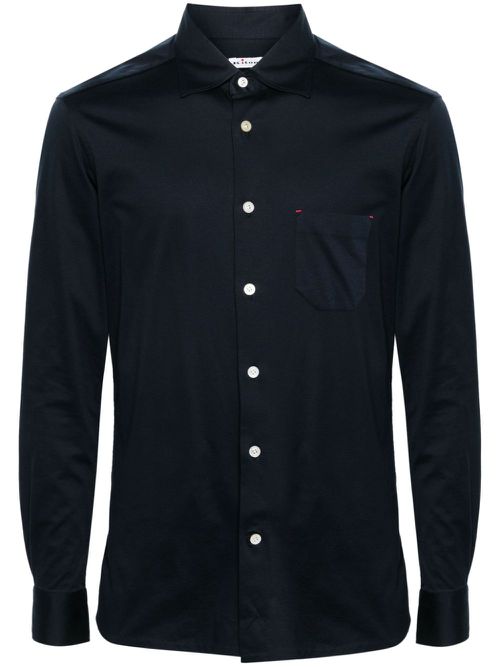 Classic-collar cotton shirt - Blue