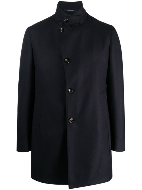 Peaked virgin-wool coat - Blue