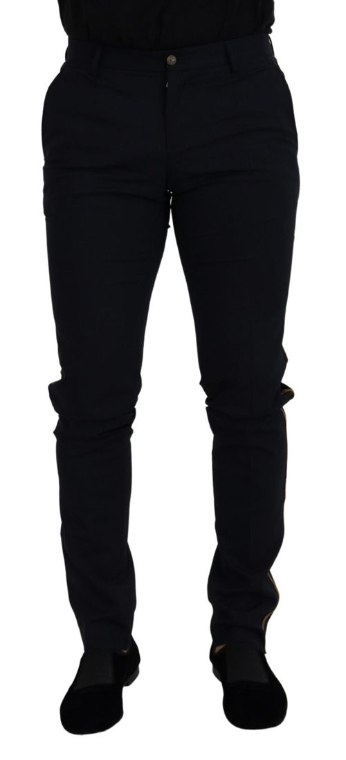 Wool Slim Formal Trousers — Black