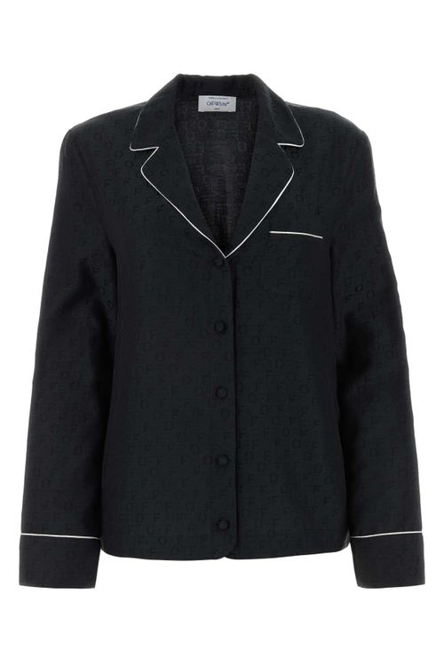 Silk-Cotton Blend Shirt — Black