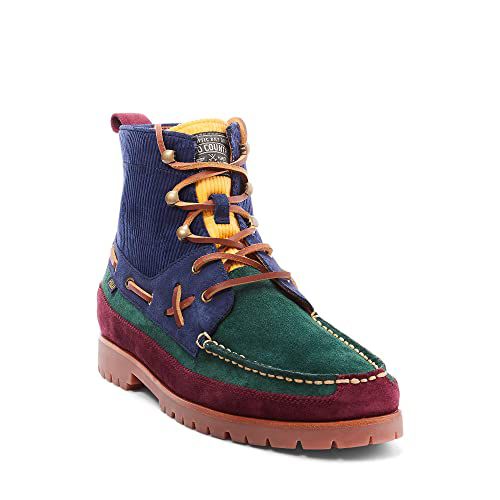 POLO RALPH LAUREN Ranger Mid Leather & Oxford Sneaker Boot Black