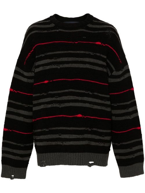 Drop-shoulder striped jumper - Black