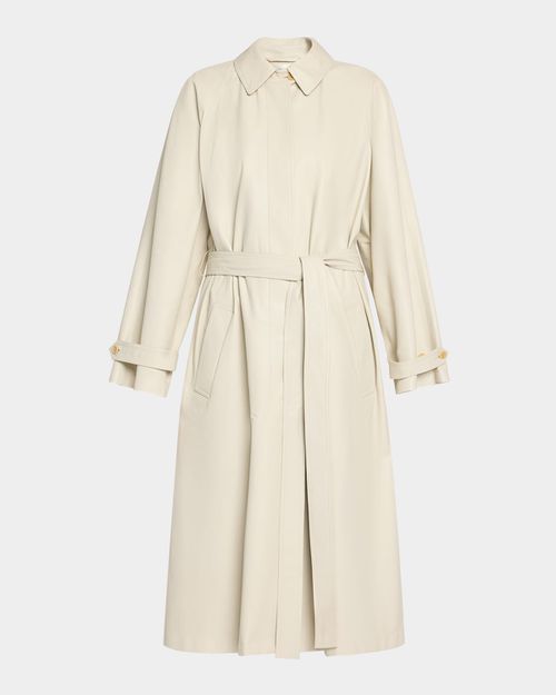 Ryota Belted Leather Trench Coat