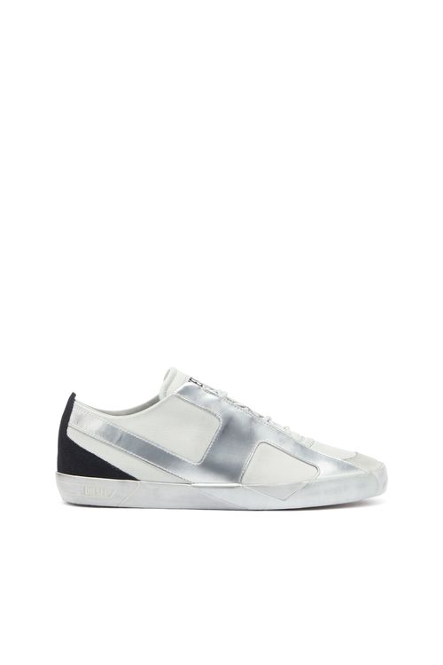 S-Slante-D - Distressed sneakers in leather and suede - Sneakers - Man - White
