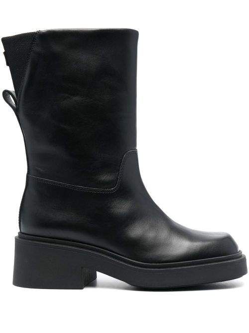 Attitude leather mid-calf boots - Black