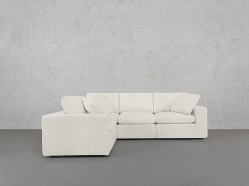 4-Seat Modular Corner Sectional - Oatmeal Beige / Classic / Slim