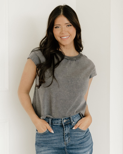 Mineral Wash Boxy Fit Cotton Tank Top