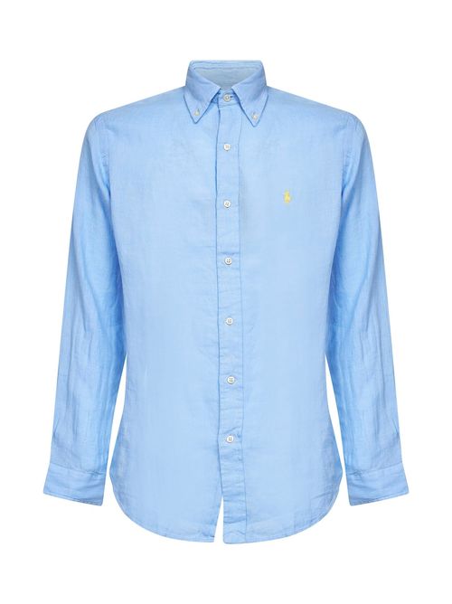 Linen Button-Down Shirt — Blue