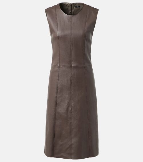 Leather midi dress