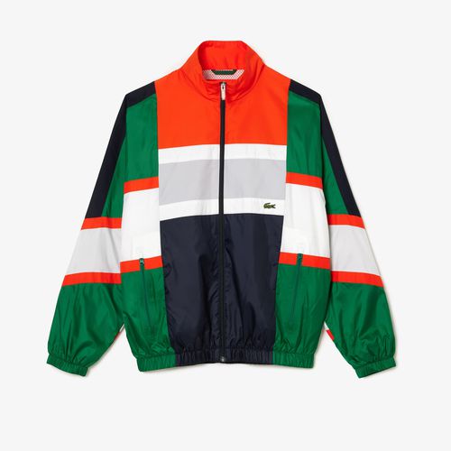 Mixed Material Colorblock Sportsuit Jacket