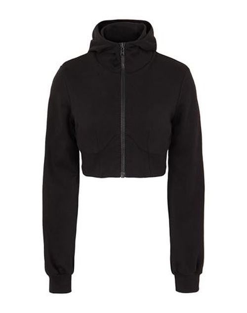 Organic Cotton L/sleeve Hooded Top Woman Sweatshirt Black Size L Cotton