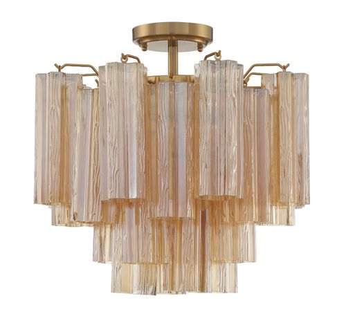 Addis 4-Light Semi-Flush Mount in Aged Bra