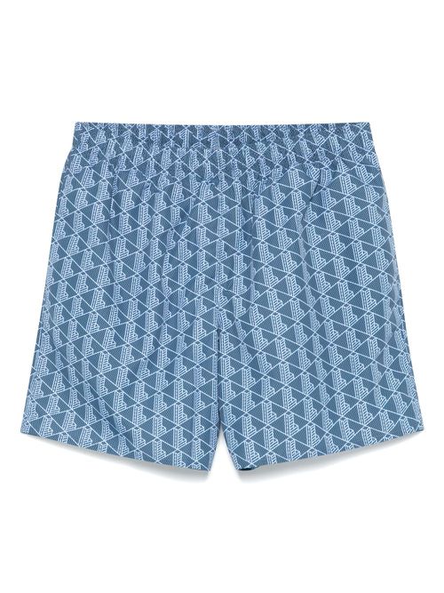 Lacoste graphic-print swim shorts - Blue