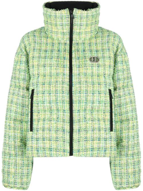 Bouclé zip-up puffer jacket - Green