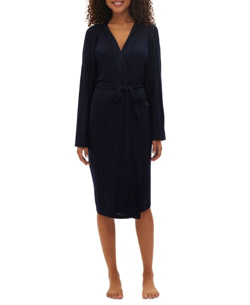 Body Women's Long-Sleeve Ribbed Belted Robe - Navy Uniform